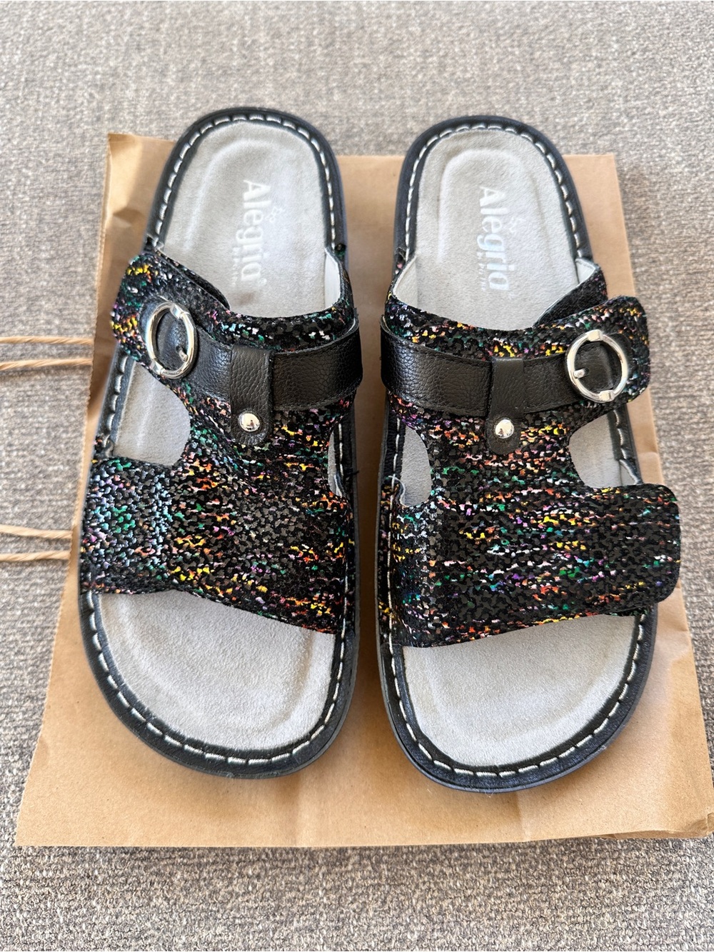 Alegria Multi-Color Slide Sandals
